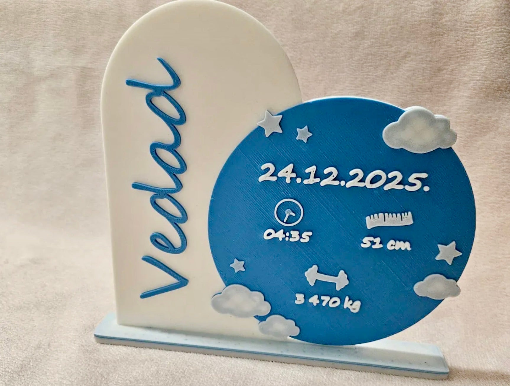Birth plaque standee