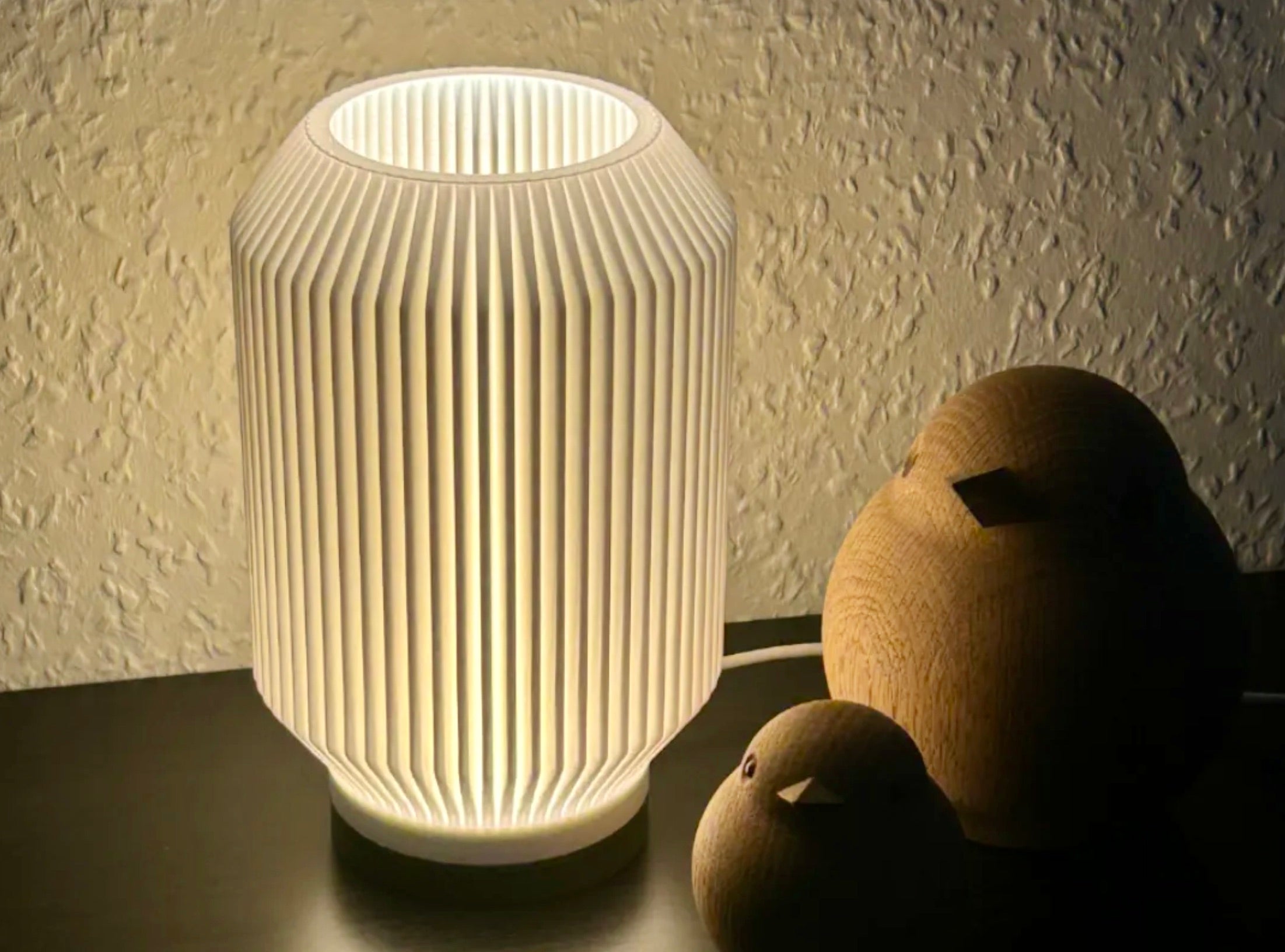 Modern Ribbed 3d printed Table lamp