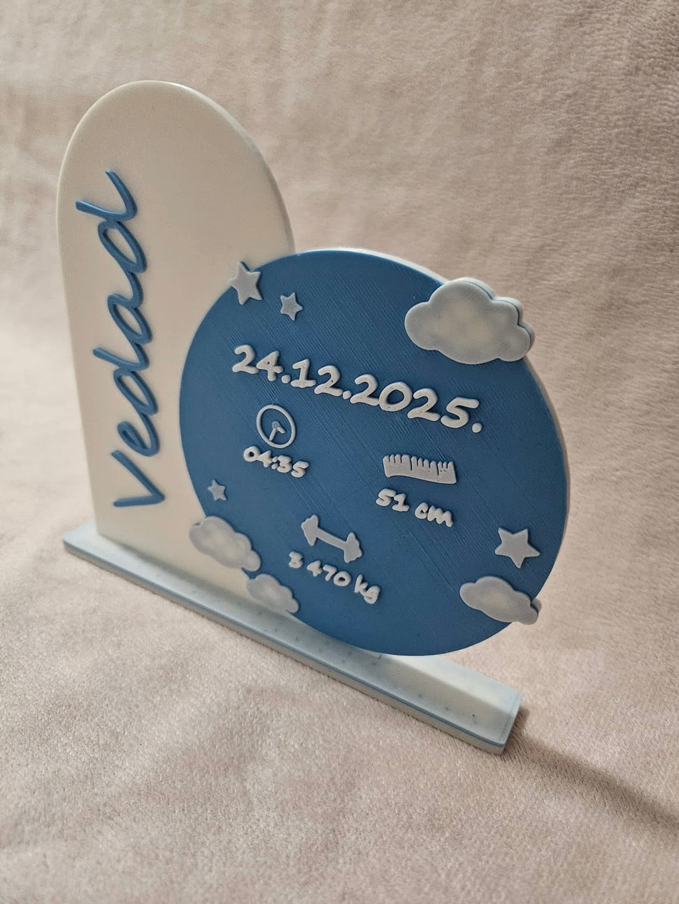 Birth plaque standee