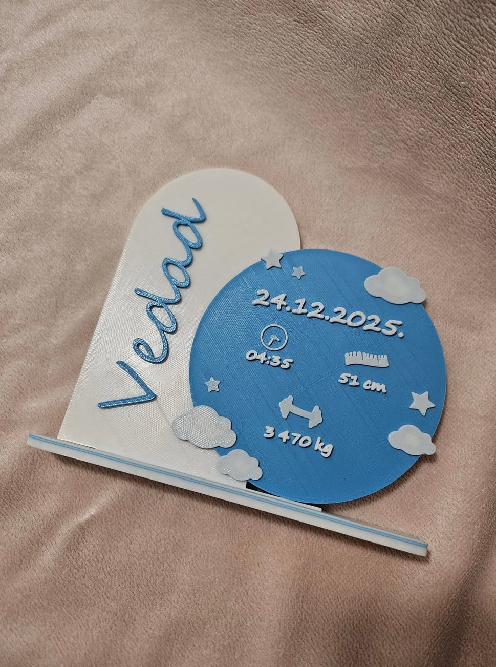 Birth plaque standee